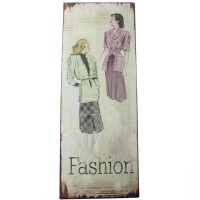 Plaques murales métal déco Fashion Féminin 18,5 x 49 cm